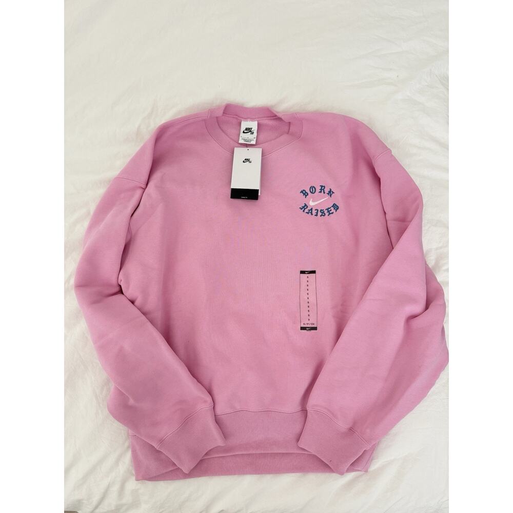 Nike SB Born X Raised Rocker Pink Crewneck SWEATSHIRT SMALL NEW WITH TAGS RARE